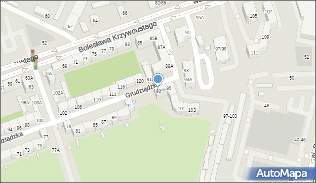 Wrocław, Grudziądzka, 93, mapa Wrocławia
