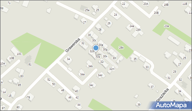 Wrocław, Grawerska, 32f, mapa Wrocławia