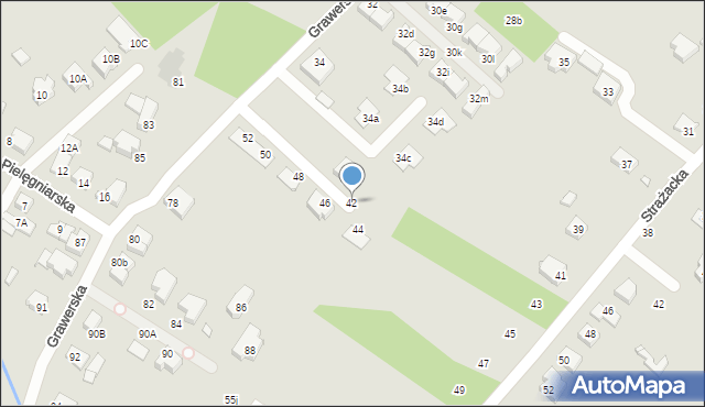 Wrocław, Grawerska, 42, mapa Wrocławia