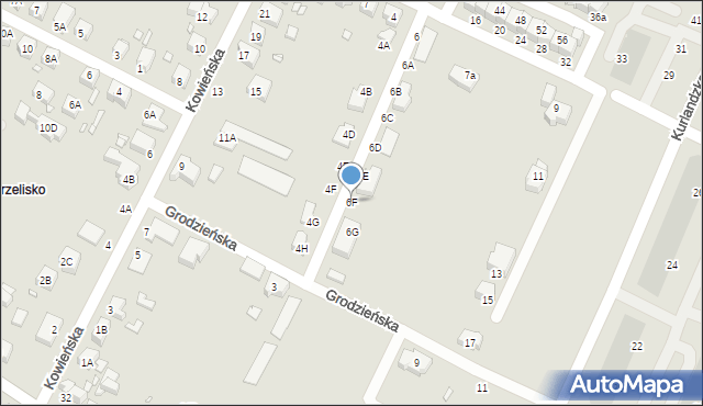 Wrocław, Grodzieńska, 6F, mapa Wrocławia