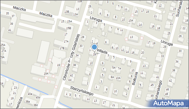 Wrocław, Grzmota-Skotnickiego Stanisława, gen., 14, mapa Wrocławia