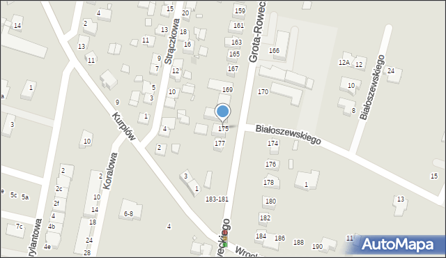 Wrocław, Grota-Roweckiego Stefana, gen., 175, mapa Wrocławia