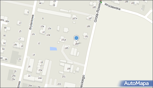 Wrocław, Grota-Roweckiego Stefana, gen., 193, mapa Wrocławia