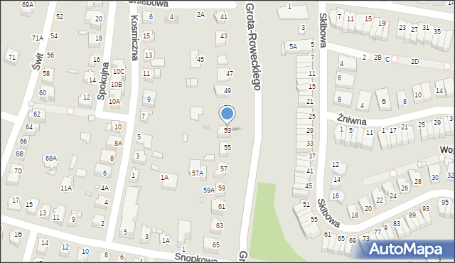 Wrocław, Grota-Roweckiego Stefana, gen., 53, mapa Wrocławia