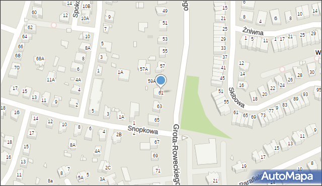 Wrocław, Grota-Roweckiego Stefana, gen., 61, mapa Wrocławia