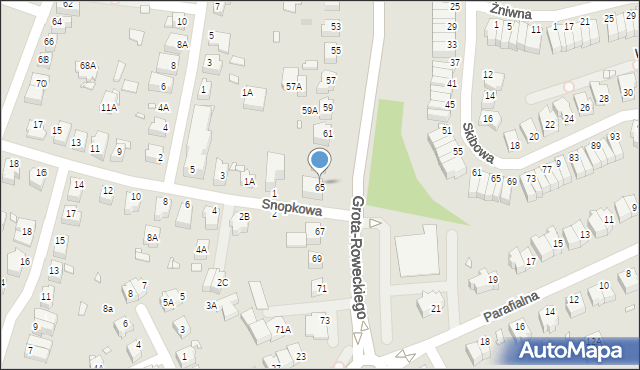 Wrocław, Grota-Roweckiego Stefana, gen., 65, mapa Wrocławia