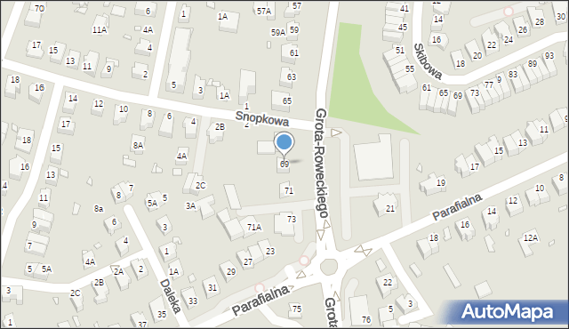 Wrocław, Grota-Roweckiego Stefana, gen., 69, mapa Wrocławia