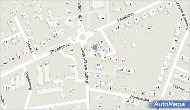 Wrocław, Grota-Roweckiego Stefana, gen., 76, mapa Wrocławia