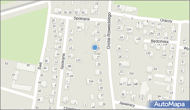 Wrocław, Grota-Roweckiego Stefana, gen., 27A, mapa Wrocławia