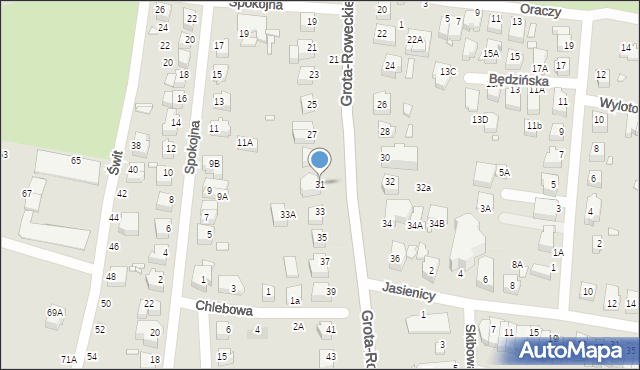 Wrocław, Grota-Roweckiego Stefana, gen., 31, mapa Wrocławia