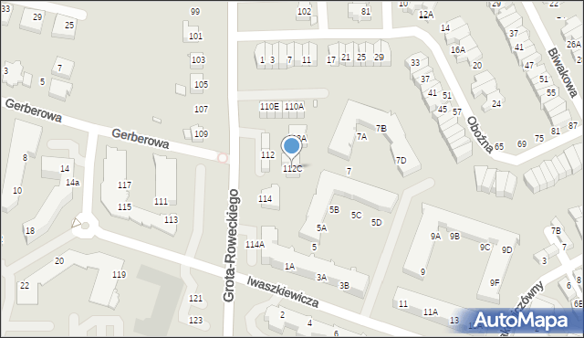 Wrocław, Grota-Roweckiego Stefana, gen., 112C, mapa Wrocławia