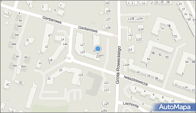 Wrocław, Grota-Roweckiego Stefana, gen., 113, mapa Wrocławia