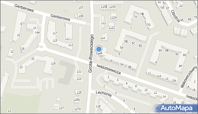 Wrocław, Grota-Roweckiego Stefana, gen., 114B, mapa Wrocławia