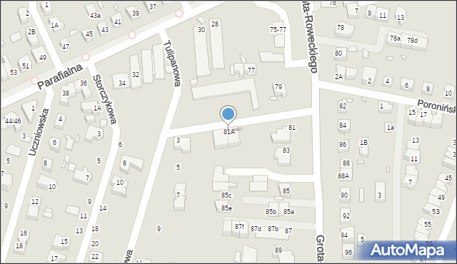 Wrocław, Grota-Roweckiego Stefana, gen., 81A, mapa Wrocławia