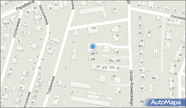 Wrocław, Grota-Roweckiego Stefana, gen., 85c, mapa Wrocławia