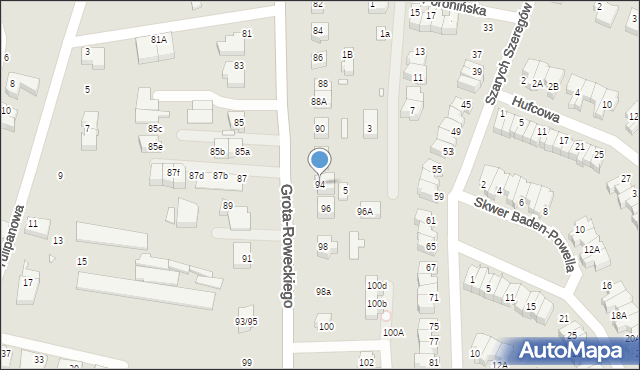 Wrocław, Grota-Roweckiego Stefana, gen., 94, mapa Wrocławia