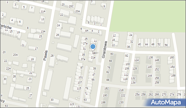 Wrocław, Granitowa, 19a, mapa Wrocławia