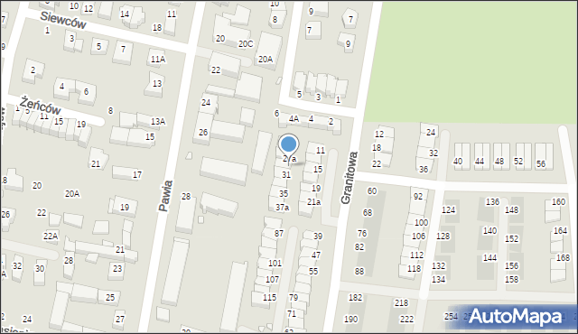 Wrocław, Granitowa, 29a, mapa Wrocławia