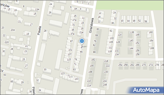 Wrocław, Granitowa, 47, mapa Wrocławia