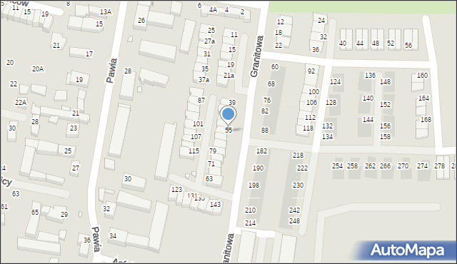 Wrocław, Granitowa, 57, mapa Wrocławia