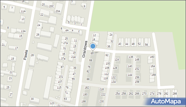 Wrocław, Granitowa, 62, mapa Wrocławia