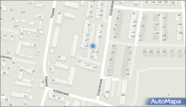 Wrocław, Granitowa, 67, mapa Wrocławia