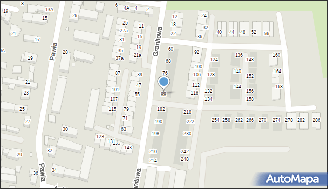 Wrocław, Granitowa, 88, mapa Wrocławia