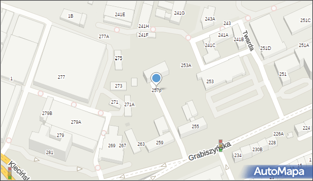 Wrocław, Grabiszyńska, 257p, mapa Wrocławia