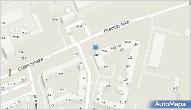 Wrocław, Grabiszyńska, 204b, mapa Wrocławia
