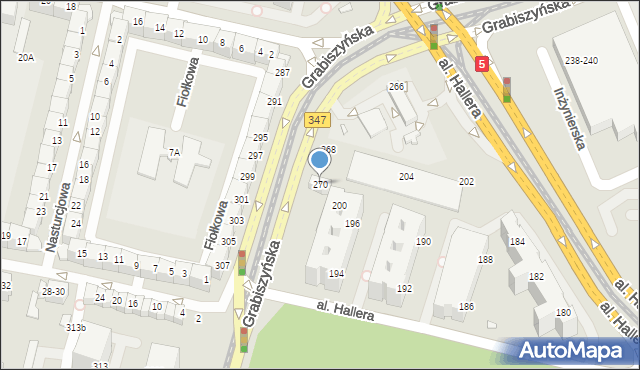 Wrocław, Grabiszyńska, 270, mapa Wrocławia