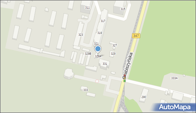 Wrocław, Grabiszyńska, 329A, mapa Wrocławia