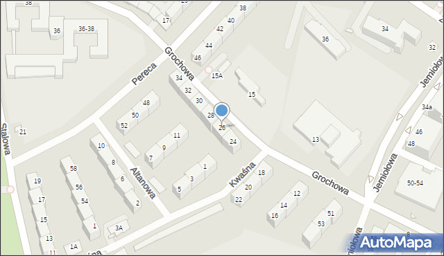 Wrocław, Grochowa, 26, mapa Wrocławia