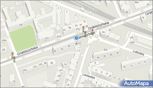 Wrocław, Grabiszyńska, 88, mapa Wrocławia