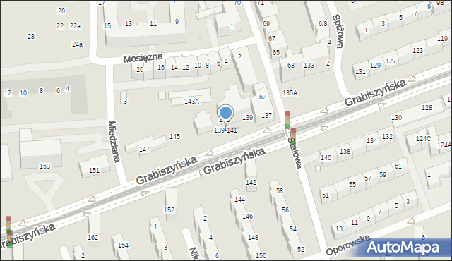 Wrocław, Grabiszyńska, 139-141, mapa Wrocławia
