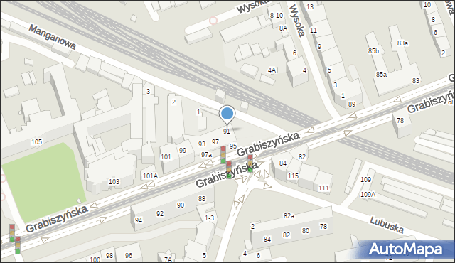 Wrocław, Grabiszyńska, 91, mapa Wrocławia