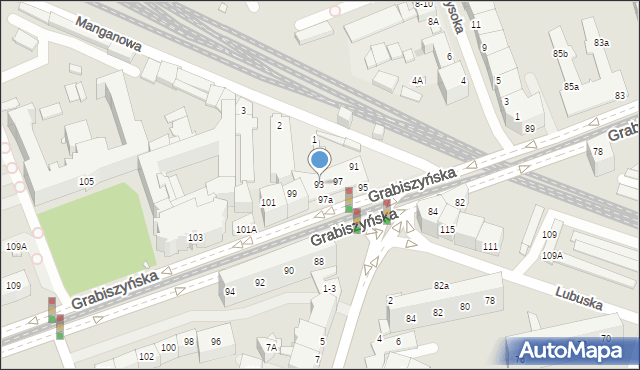 Wrocław, Grabiszyńska, 93, mapa Wrocławia