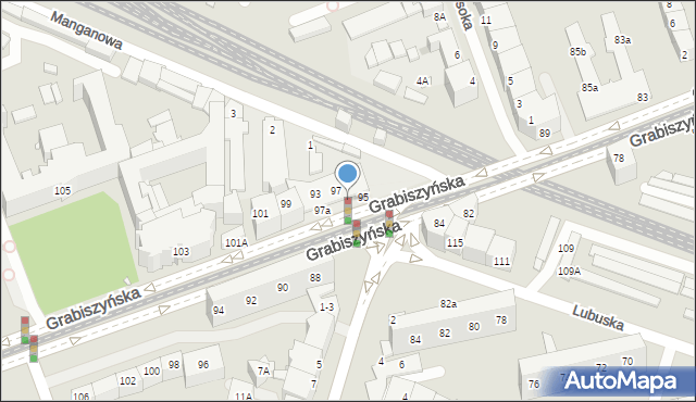 Wrocław, Grabiszyńska, 95a, mapa Wrocławia