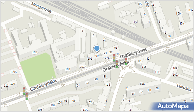 Wrocław, Grabiszyńska, 99, mapa Wrocławia