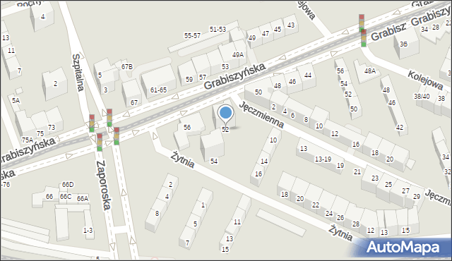 Wrocław, Grabiszyńska, 52, mapa Wrocławia