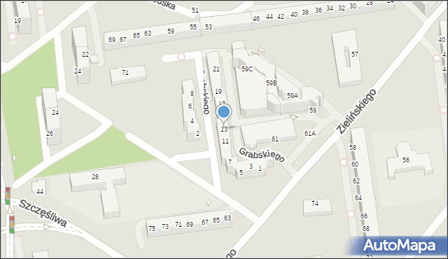 Wrocław, Grabskiego Władysława, 13, mapa Wrocławia