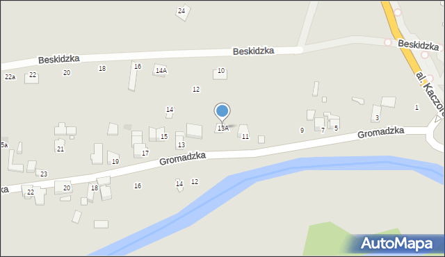 Wrocław, Gromadzka, 13A, mapa Wrocławia