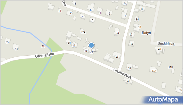 Wrocław, Gromadzka, 43, mapa Wrocławia