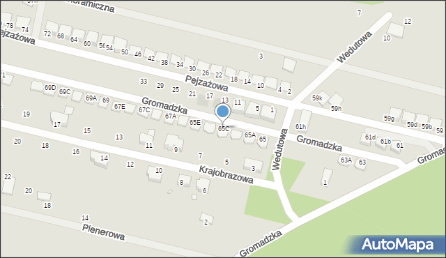 Wrocław, Gromadzka, 65C, mapa Wrocławia