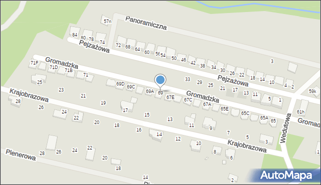Wrocław, Gromadzka, 69, mapa Wrocławia