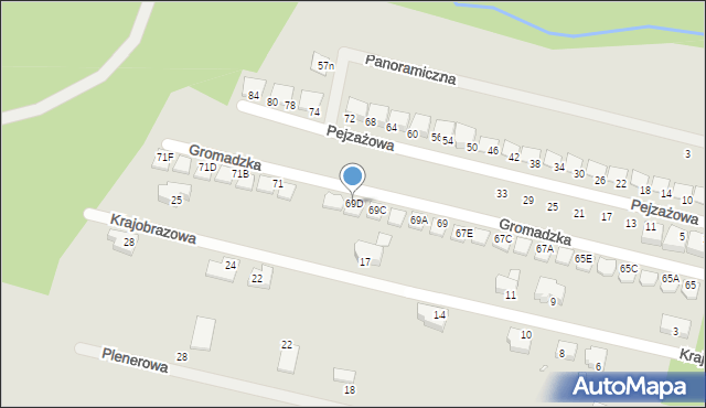 Wrocław, Gromadzka, 69D, mapa Wrocławia