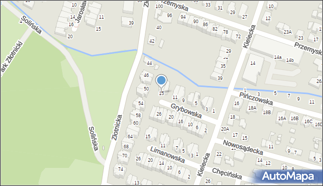 Wrocław, Grybowska, 15, mapa Wrocławia