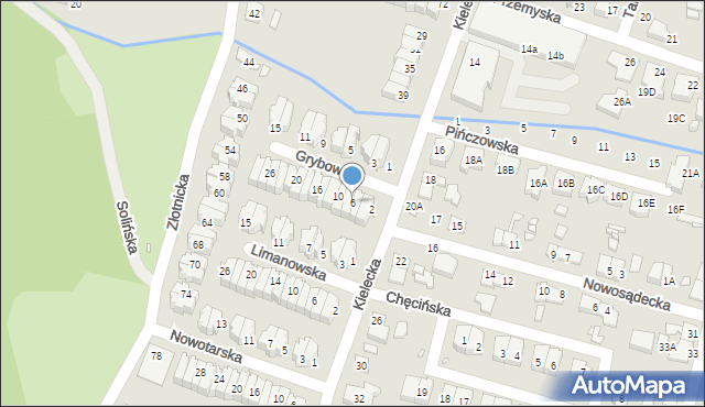 Wrocław, Grybowska, 6, mapa Wrocławia