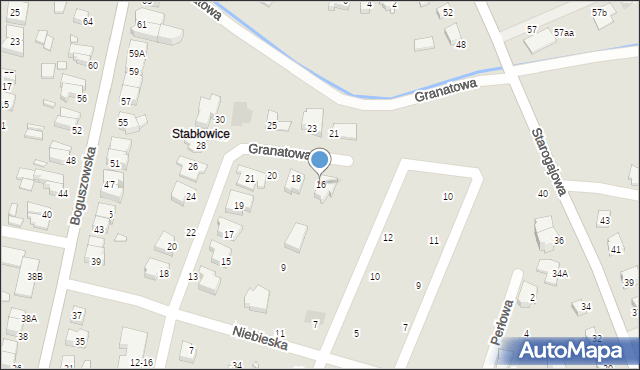 Wrocław, Granatowa, 16, mapa Wrocławia