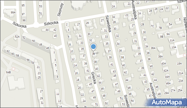 Wrocław, Grecka, 36, mapa Wrocławia