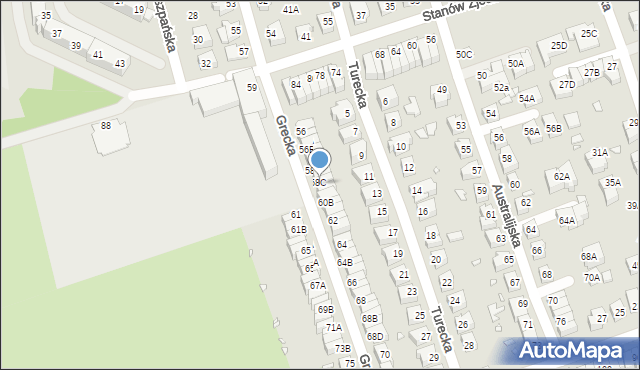 Wrocław, Grecka, 60, mapa Wrocławia